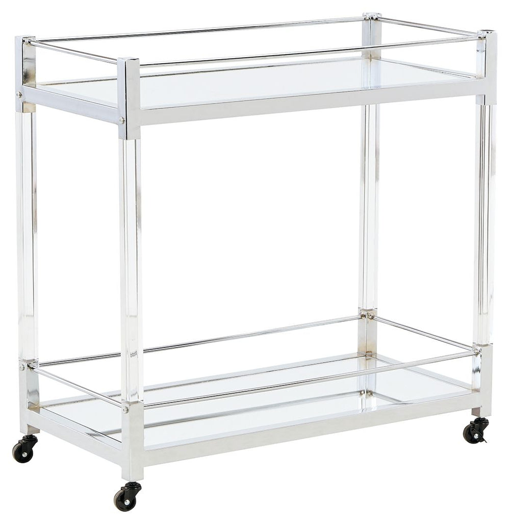 Chaseton - Clear / Silver Finish - Bar Cart