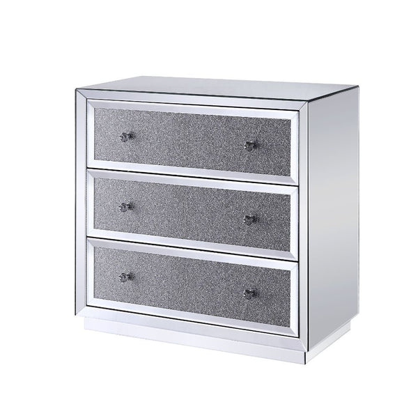 Rekha - Console Cabinet - Mirrored & Faux Crystals