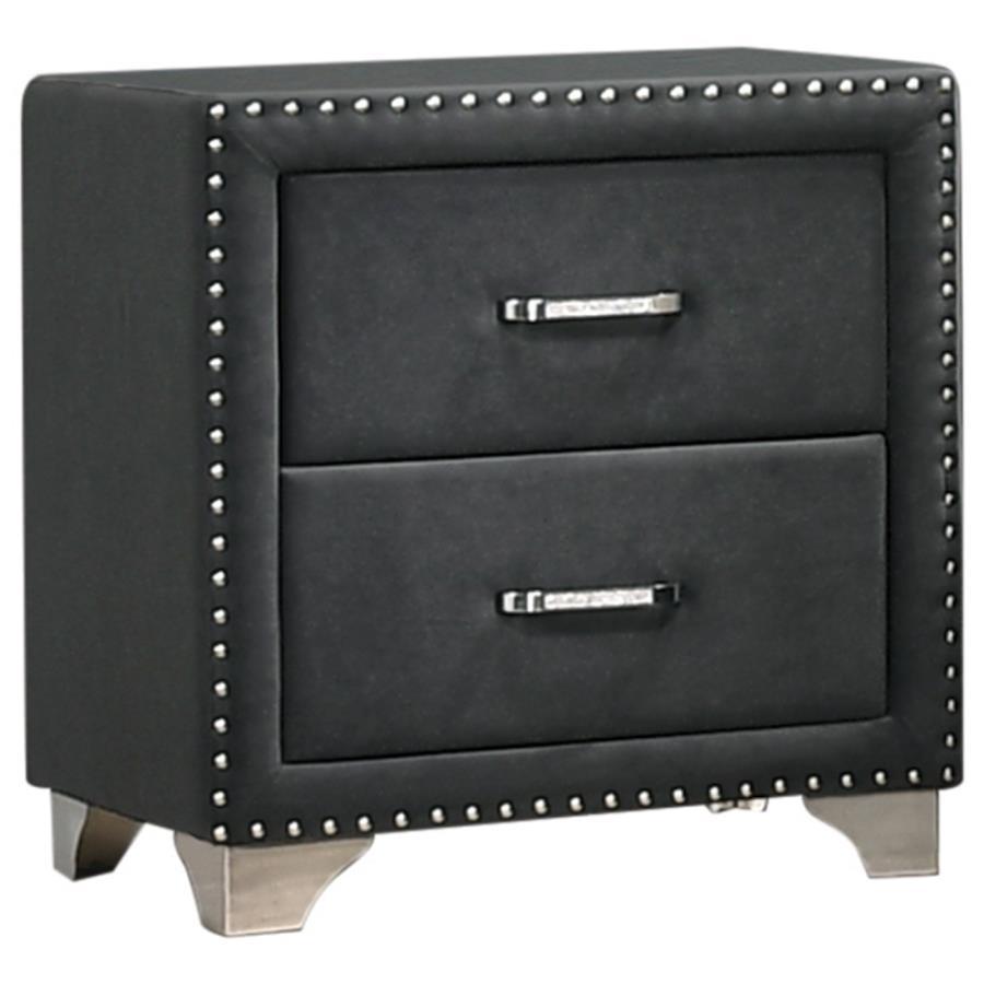 Melody - Upholstered 2-Drawer Nightstand Blue