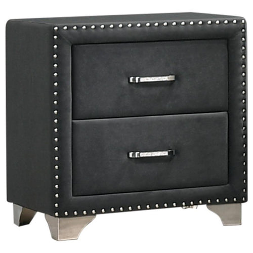 Melody - Upholstered 2-Drawer Nightstand Dark Gray
