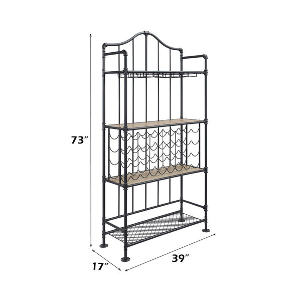 Edina - Wine Rack - Oak & Sandy Black