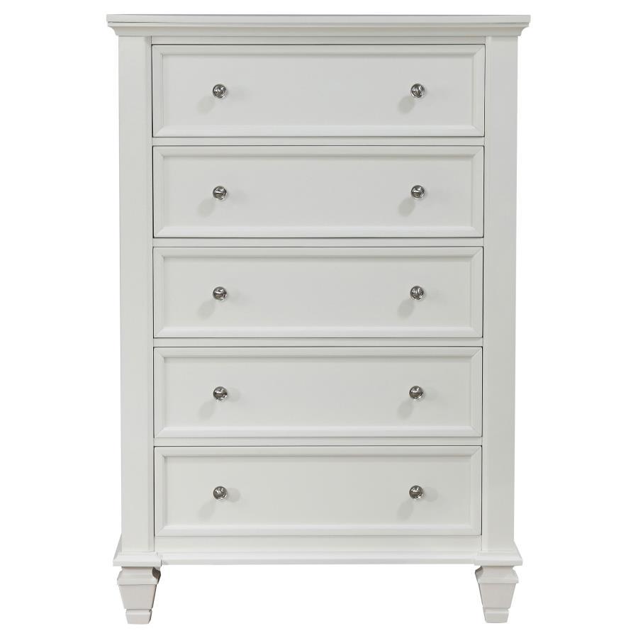 Sandy Beach - 5-drawer Chest White