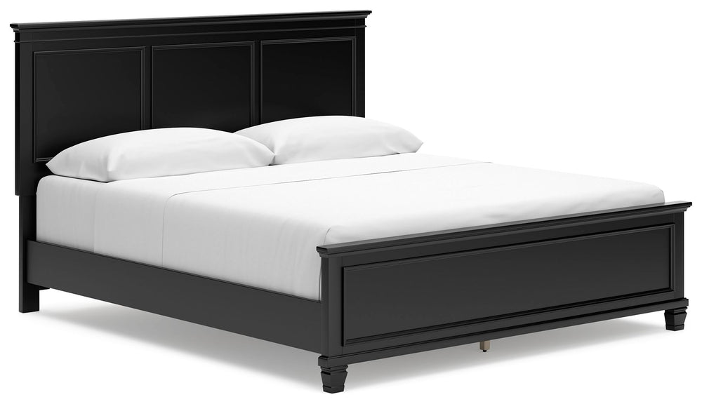 Lanolee - Panel Bed Black Queen 2 Drawers