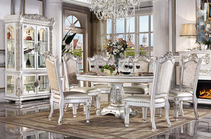 Vendome - 76" Round Dining Table With Pedestal Base - Antique Pearl