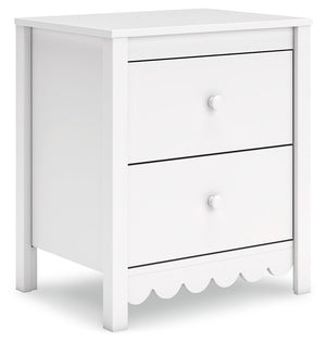 Hallityn - White - Two Drawer Night Stand