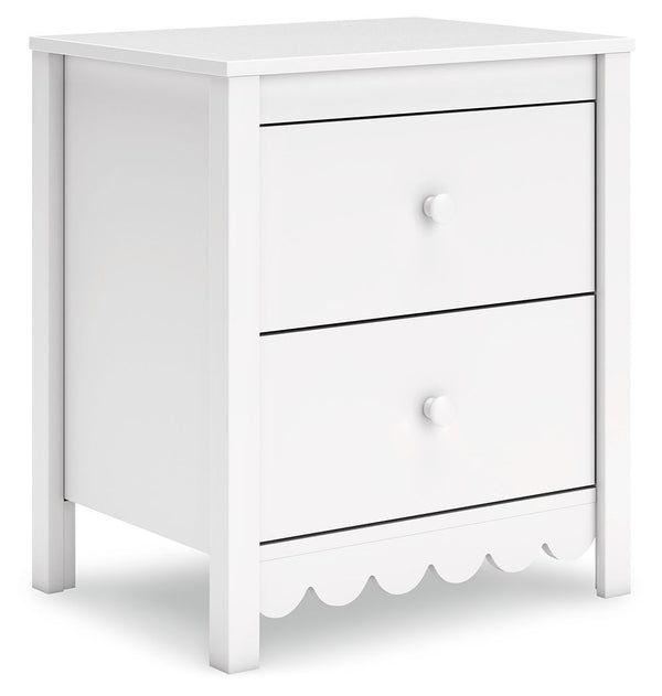 Hallityn - White - Two Drawer Night Stand