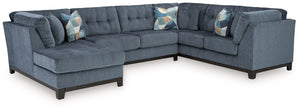 Maxon Place - Sectional Blue 3 Pc. Left Arm Facing Corner Chaise Sectional