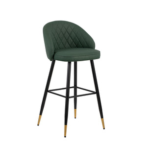 Oliver - Vegan Leather Bar Chair (Set of 2) Dark Green