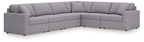 Modmax - Granite - Sectional Gray 6 Pc. Sectional With Laf Corner Chair And Raf Corner Chair