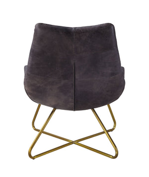 Dhalsim - Accent Chair - Antique Ebony Top Grain Leather