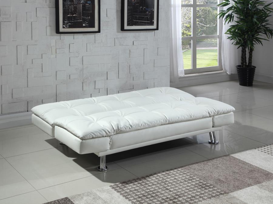 Dilleston - Upholstered Tufted Convertible Sofa Bed White