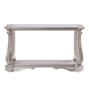 Northville - Sofa Table - Clear Glass & Antique Silver
