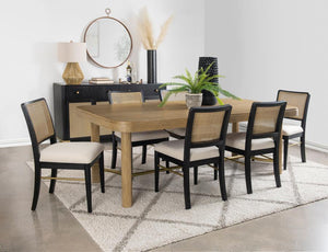 Arini - Extension Leaf Dining Table Set Black 7 Pc. Table, 6 Chairs