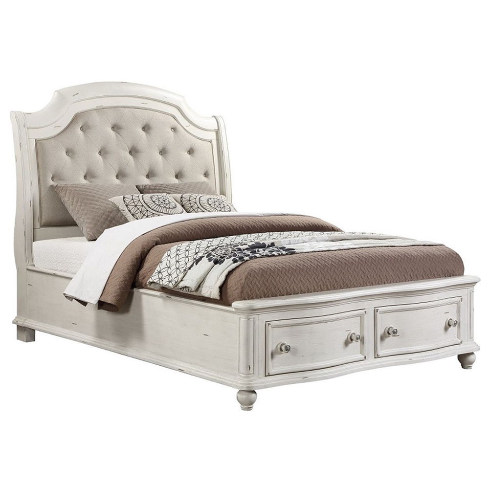 Jaqueline - Bed With Storage White