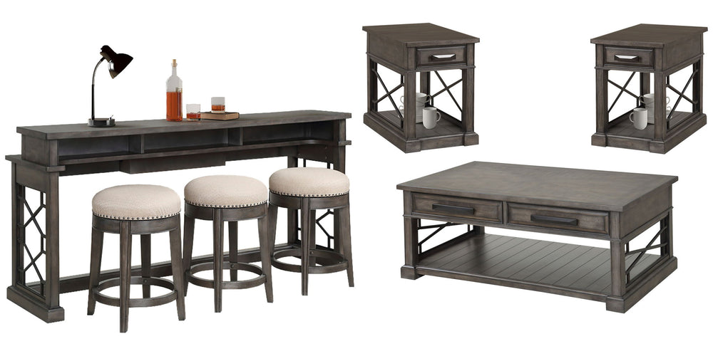 Sundance - Cocktail Table Set Dark Gray 3 Pc. Cocktail Table, 2 End Tables