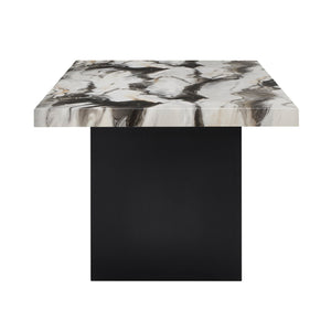 Vega - Faux Marble Dining Table - White / Black