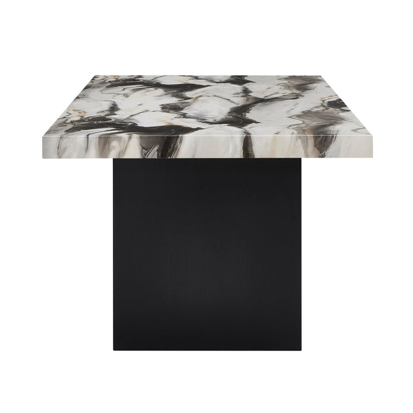 Vega - Faux Marble Dining Table - White / Black