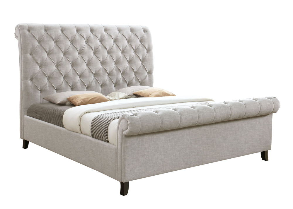 Kate - Platform Bed Pearl Silver