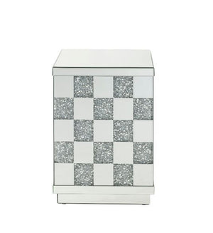 Noralie - 16" Square End Table - Mirrored & Faux Diamonds
