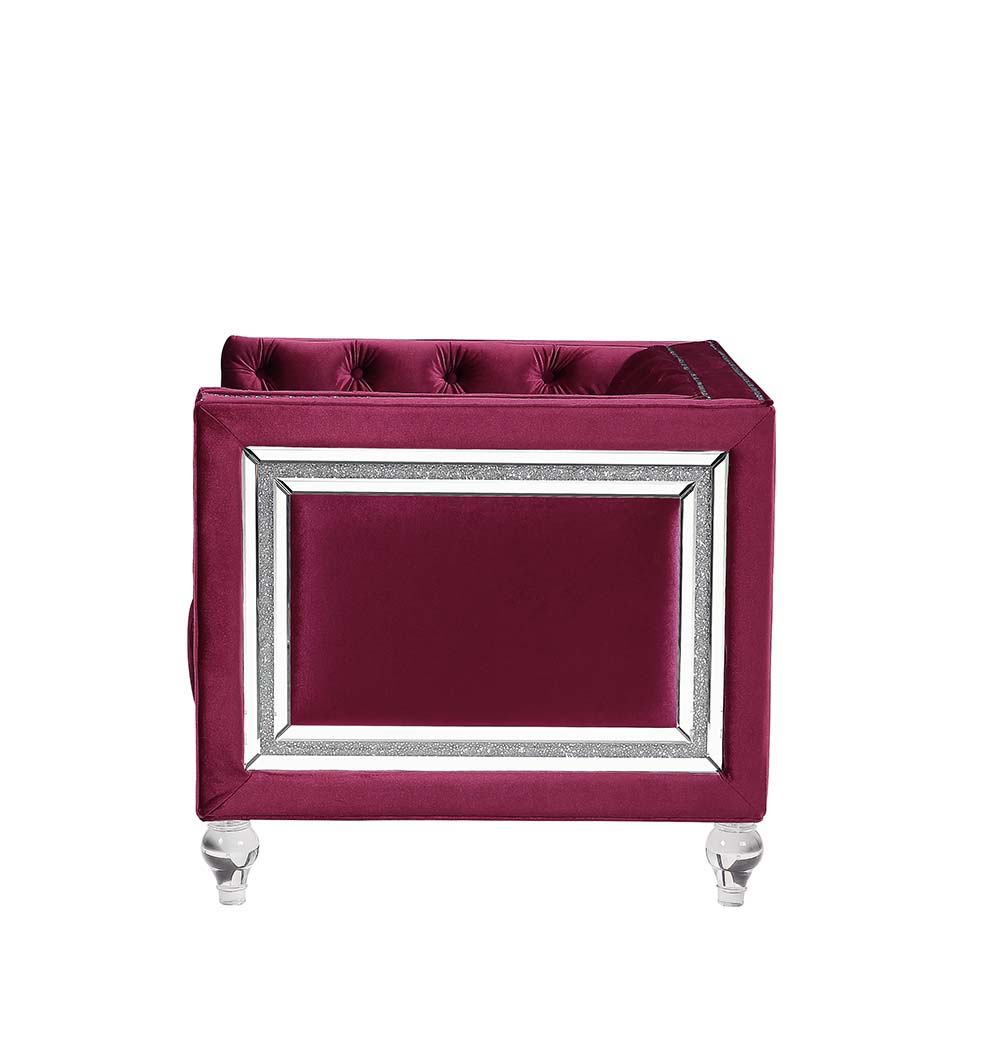 Heibero - Loveseat Burgundy