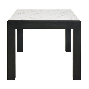 Jules - Faux Marble Dining Table - Charcoal / White