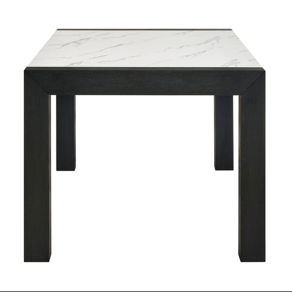 Jules - Faux Marble Dining Table - Charcoal / White