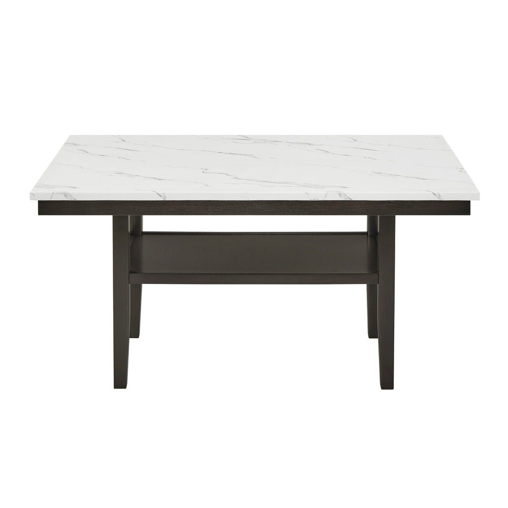 Carissa - 60" Rectangle Dining Table With Storage Shelf - Black / White