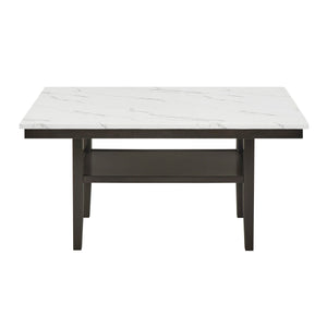 Carissa - 60" Rectangle Dining Table With Storage Shelf - Black / White