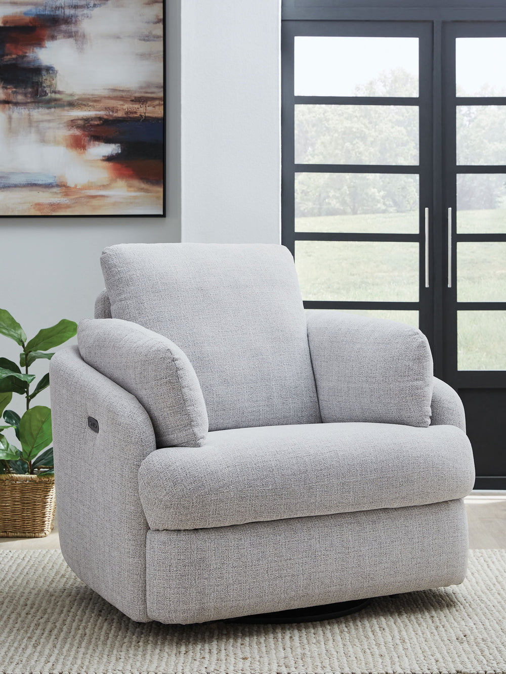 Alainmont Next-Gen Nuvella - Swivel Power Recliner - Stone
