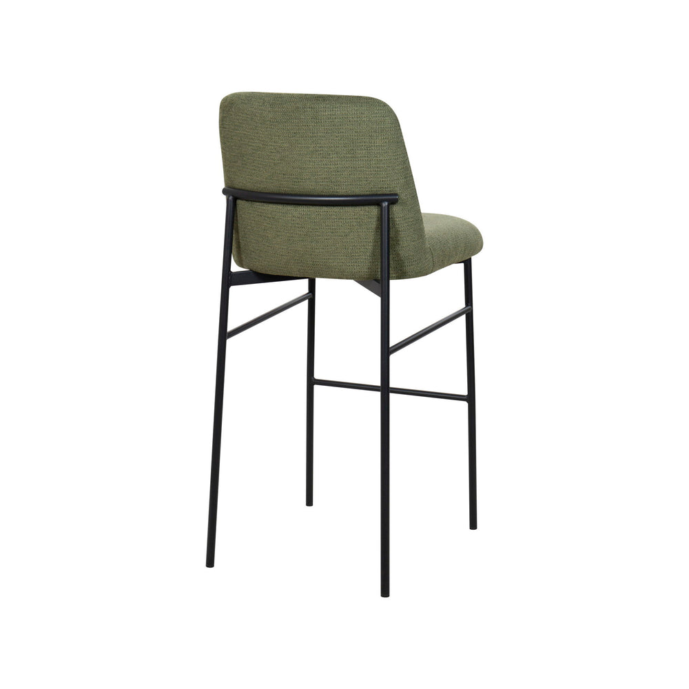 Erik - Bar Chair With Black Metal Frame (Set of 2) Green
