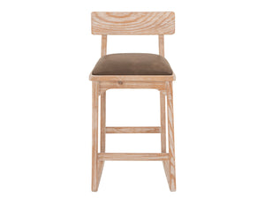 Balam - 30" Upholstered Barstool (Set of 2) - Light Brown / Dark Brown