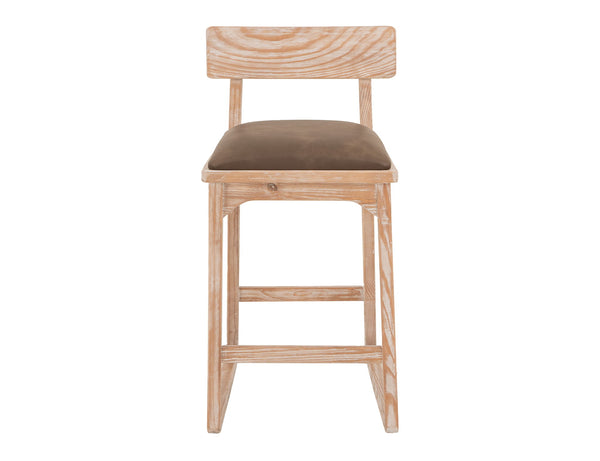 Balam - 30" Upholstered Barstool (Set of 2) - Light Brown / Dark Brown