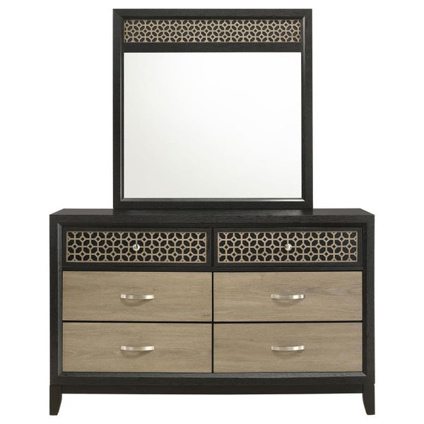 Valencia - 6-Drawer Dresser With Mirror - Black