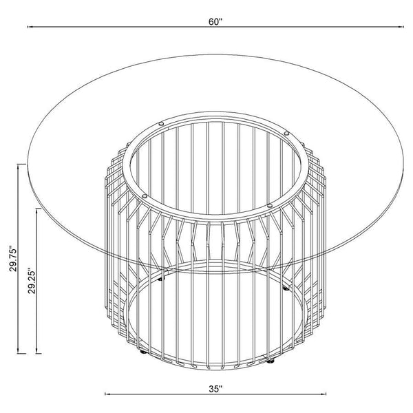 Veena - Round Glass Top Metal Dining Table - Chrome