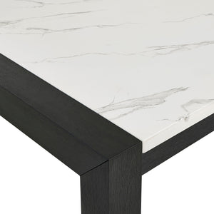 Jules - Faux Marble Dining Table - Charcoal / White