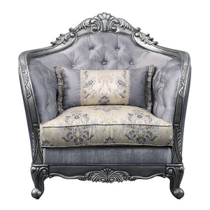 Ariadne - Chair With Pillow - Fabric & Platinum