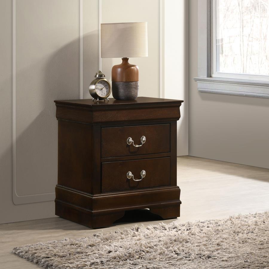 Louis Philippe - Two-drawer Nightstand Dark Brown