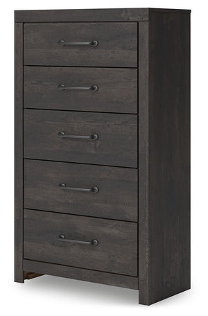 Hollivern - Dark Gray - Five Drawer Chest