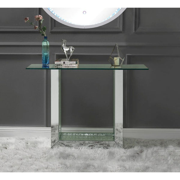 Nysa - 46" Console Table - Mirrored & Faux Crystals