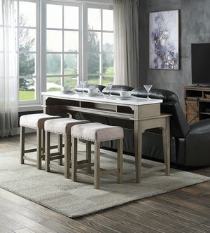 Wandella - Counter Height Set w/USB Rustic Oak 4 Pc. Dining Room Set