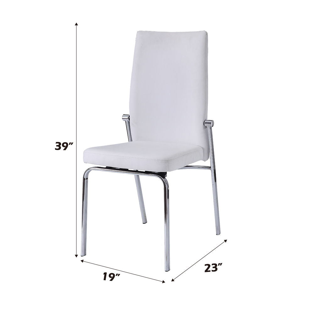 Osias - Side Chair (Set of 2) - White Synthetic Leather & Chrome
