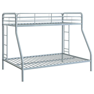 Carson - Metal Bunk Bed Pearl Silver Twin over Full