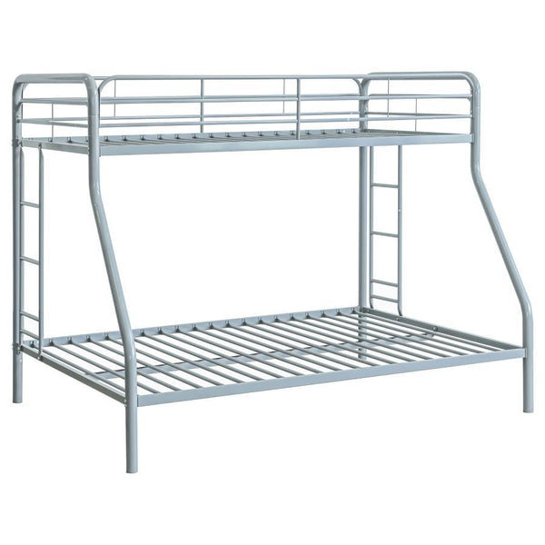 Carson - Metal Bunk Bed Pearl Silver Twin over Full