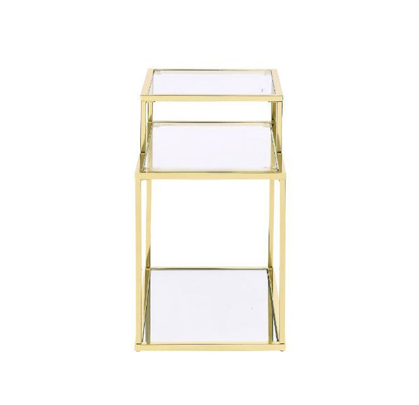 Uchenna - Accent Table - Clear Glass & Gold