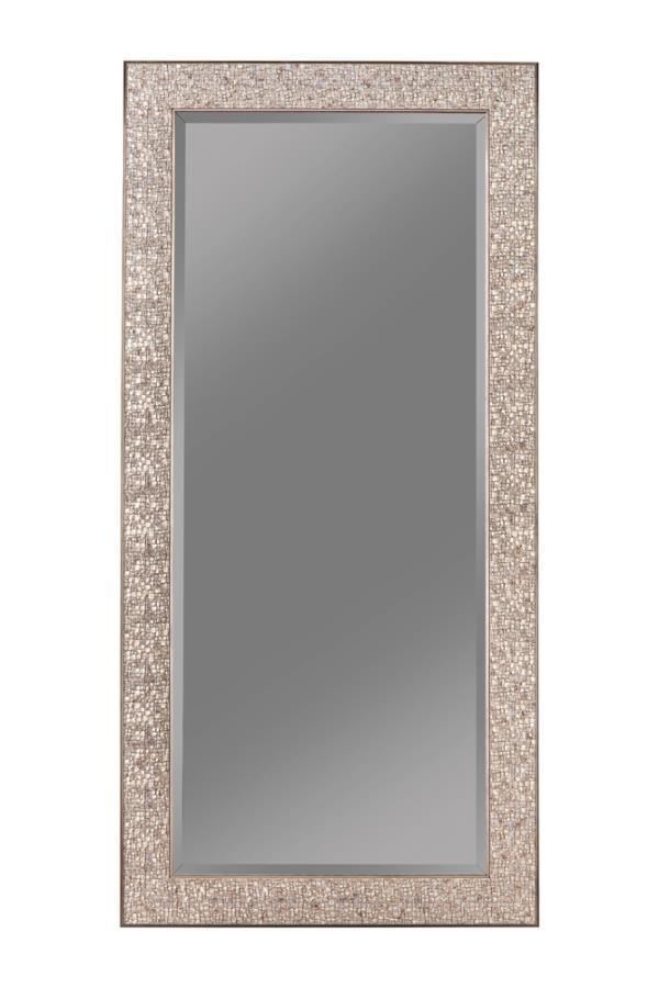 Rollins - Rectangular Floor Mirror Pearl Silver