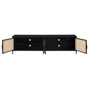 Amherst - 78" 4-Door Metal TV Stand Media Console - Black