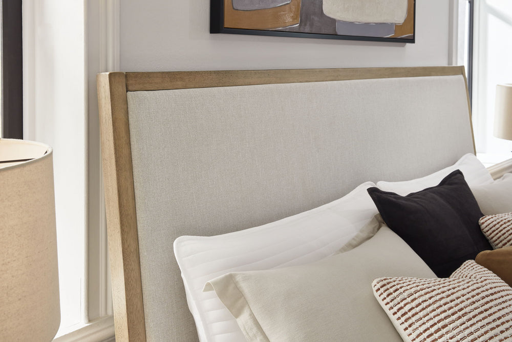 Tomtyn - Upholstered Bed Light Brown