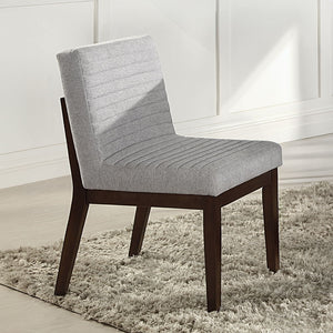Edwyn - Side Chair (Set of 2) - Gray Fabric & Brown
