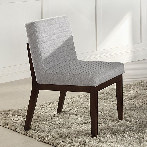 Edwyn - Side Chair (Set of 2) - Gray Fabric & Brown