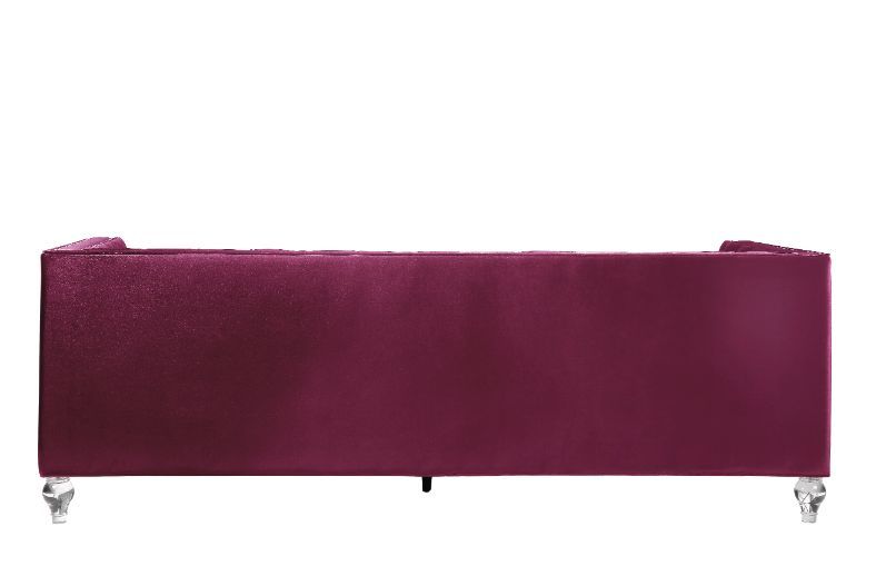 Heibero - Sofa w/2 Pillows Burgundy
